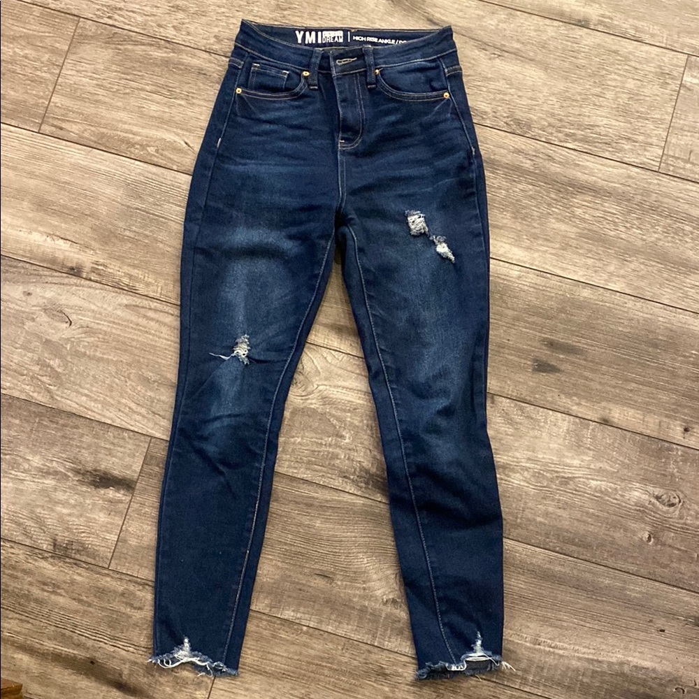 YMI Blue High Rise Distressed Jeans